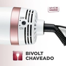 Escova Secadora Mondial White Rose Bivolt 1200w Branco Rosa Es-50 - 7