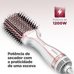 Escova Secadora Mondial White Rose Bivolt 1200w Branco Rosa Es-50 - 6