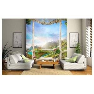 Papel De Parede Paisagem Digital Lago Sacada Dav36