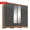 Quarto Modulado 100% MDF 3 Peças 6 Portas 3 Gavetas com Espelhos Smart Plus - 7
