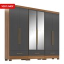 Ver imagem 7 de Quarto Modulado 100% MDF 3 Peças 6 Portas 3 Gavetas com Espelhos Smart Plus Bege/Cinamomo/Chumbo
