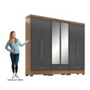 Ver imagem 6 de Quarto Modulado 100% MDF 3 Peças 6 Portas 3 Gavetas com Espelhos Smart Plus Bege/Cinamomo/Chumbo