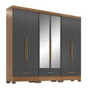 Ver imagem 3 de Quarto Modulado 100% MDF 3 Peças 6 Portas 3 Gavetas com Espelhos Smart Plus Bege/Cinamomo/Chumbo
