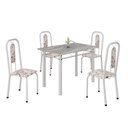 Ver imagem 2 de Conjunto de Mesa com 4 Cadeiras Lívia Branco/Arabesco