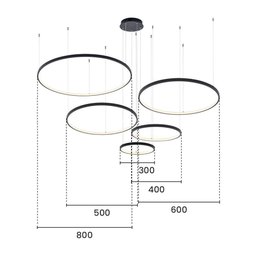 Lustre Pendente Astraled Bevis Pl-9743 Preto Led Bivolt Preto Pl-9743 - 2