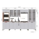 Ver imagem 3 de Cozinha Modulada 6 Peças Torre Quente Cristaleira e Aéreo com Vidro 2 Balcão sem Tampo 100% MDF Bari