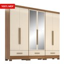 Ver imagem 7 de Quarto Modulado 100% MDF 3 Peças 6 Portas 3 Gavetas com Espelhos Smart Plus Bege/Cinamomo/Offwhite