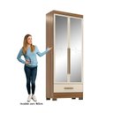 Ver imagem 6 de Quarto Modulado 100% MDF 3 Peças 6 Portas 3 Gavetas com Espelhos Smart Plus Bege/Cinamomo/Offwhite