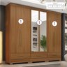 Quarto Modulado 100% MDF 3 Peças 6 Portas 3 Gavetas com Espelhos Smart Plus - 2