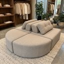 Ver imagem 3 de Sofá Modular Cielo 4 Lugares Design Orgânico Moderno 204cm Bouclê Bege - Montanari's Decor