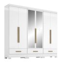 Ver imagem 3 de Quarto Modulado 100% MDF 3 Peças 6 Portas 3 Gavetas com Espelhos Smart Plus Branco