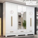 Ver imagem 2 de Quarto Modulado 100% MDF 3 Peças 6 Portas 3 Gavetas com Espelhos Smart Plus Branco