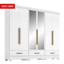 Ver imagem 7 de Quarto Modulado 100% MDF 3 Peças 6 Portas 3 Gavetas com Espelhos Smart Plus Branco
