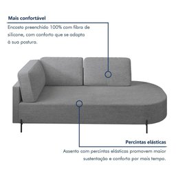 Sofá Living Orgânico 2 Lugares 165cm Norten - 5
