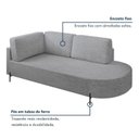 Ver imagem 4 de Sofá Living Orgânico 2 Lugares Chaise Lado Direito 175cm Linho Cinza Base de Ferro Norten