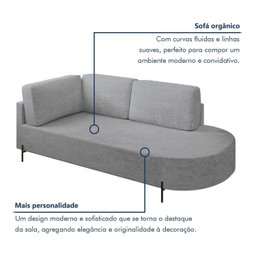 Sofá Living Orgânico 2 Lugares 165cm Norten - 4