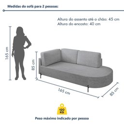 Sofá Living Orgânico 2 Lugares 165cm Norten - 8