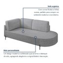 Ver imagem 5 de Sofá Living Orgânico 2 Lugares Chaise Lado Direito 175cm Linho Cinza Base de Ferro Norten