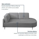 Ver imagem 6 de Sofá Living Orgânico 2 Lugares Chaise Lado Direito 175cm Linho Cinza Base de Ferro Norten