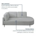 Ver imagem 7 de Sofá Living Orgânico 2 Lugares Chaise Lado Direito 175cm Linho Gelo Base de Ferro Norten