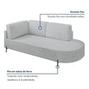 Ver imagem 5 de Sofá Living Orgânico 2 Lugares Chaise Lado Direito 175cm Linho Gelo Base de Ferro Norten
