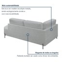 Ver mais imagens de Sofá Living Orgânico 2 Lugares Chaise Lado Direito 175cm Linho Gelo Base de Ferro Norten