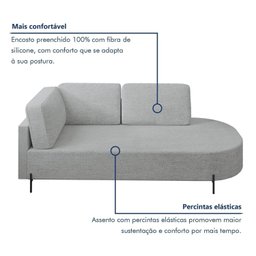 Sofá Living Orgânico 2 Lugares 165cm Norten - 5