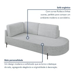 Sofá Living Orgânico 2 Lugares 165cm Norten - 4