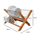 Ver imagem 2 de Escorredor de Prato em Bambu Ecológico Porta Copos Dobravel