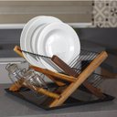 Ver imagem 5 de Escorredor de Prato em Bambu Ecológico Porta Copos Dobravel