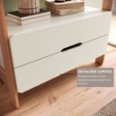 Ver imagem 7 de Estante de Livros 100% MDF 81CMX183CM 2 Gavetas e 4 Prateleiras Elvis Bege/Off White/Castanho
