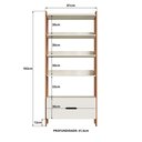 Ver imagem 3 de Estante de Livros 100% MDF 81CMX183CM 2 Gavetas e 4 Prateleiras Elvis Bege/Off White/Castanho