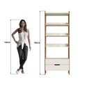Ver imagem 4 de Estante de Livros 100% MDF 81CMX183CM 2 Gavetas e 4 Prateleiras Elvis Bege/Off White/Castanho