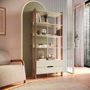 Ver imagem 1 de Estante Para Livros 100% MDF Com 2 Gavetas e 4 Prateleiras Elvis