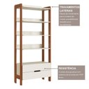 Ver mais imagens de Estante de Livros 100% MDF 81CMX183CM 2 Gavetas e 4 Prateleiras Elvis Bege/Off White/Castanho