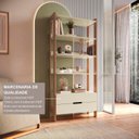 Ver imagem 5 de Estante de Livros 100% MDF 81CMX183CM 2 Gavetas e 4 Prateleiras Elvis Bege/Off White/Castanho