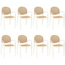 Ver imagem 1 de Kit 8 Cadeiras de Jantar Roma com Braço para Sala e Cozinha - Bege