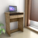Ver imagem 1 de Escrivaninha Mesa Escritório Pequena com Gaveta e Suporte de Teclado Bella X 1 Gaveta 63cm Canela