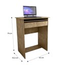 Ver imagem 3 de Escrivaninha Mesa Escritório Pequena com Gaveta e Suporte de Teclado Bella X 1 Gaveta 63cm Canela