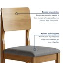 Ver imagem 7 de Conjunto 2 Cadeiras para Sala de Jantar com Pés em Madeira Maciça Ana Cinza/Cinamomo/Linho Prata