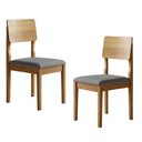 Ver imagem 1 de Conjunto 2 Cadeiras para Sala de Jantar com Pés em Madeira Maciça Ana Cinza/Cinamomo/Linho Prata