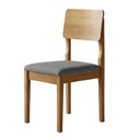 Ver imagem 3 de Conjunto 2 Cadeiras para Sala de Jantar com Pés em Madeira Maciça Ana Cinza/Cinamomo/Linho Prata