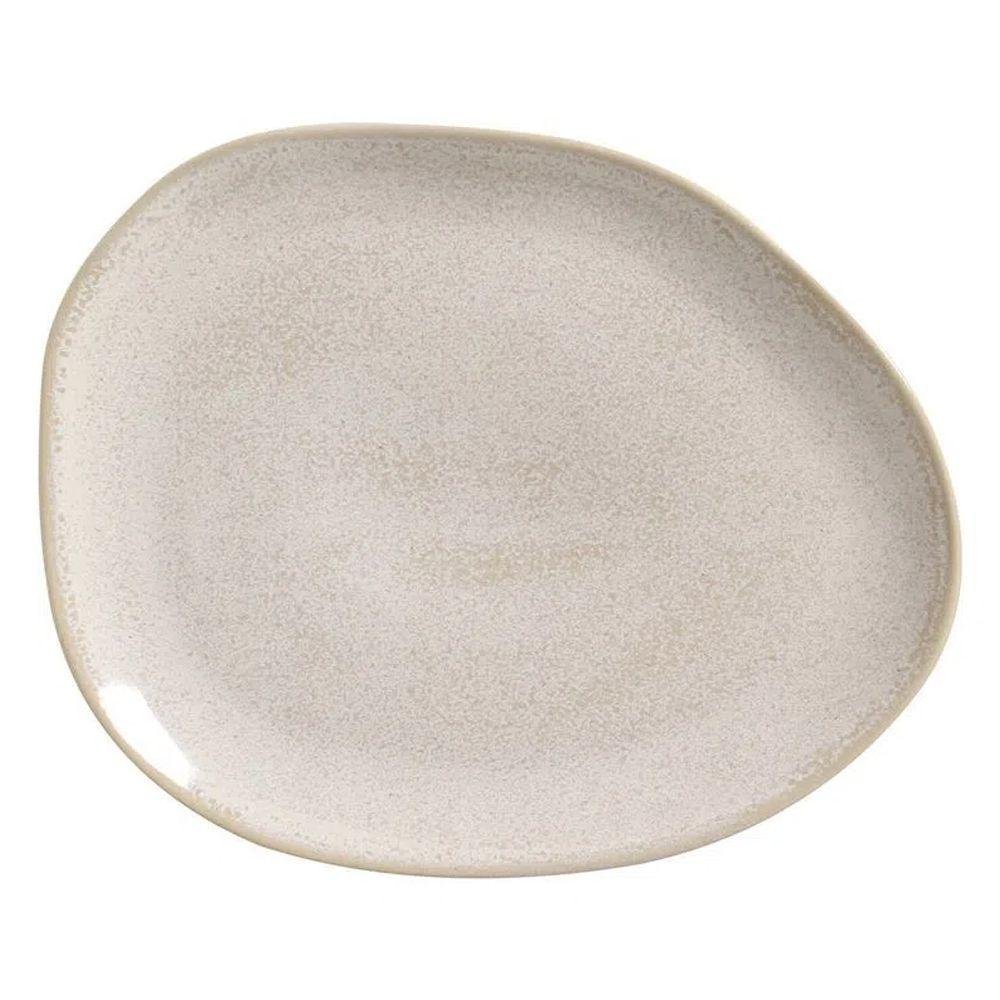 Conjunto 6 Pratos Rasos Oval Orgânico Latte 29x2,5cm Porto Brasil - 1