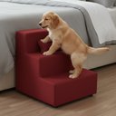 Ver imagem 2 de Escada Pet 3 Degraus para Cachorro e Gato R01 Veludo Vermelho - Annie Decor