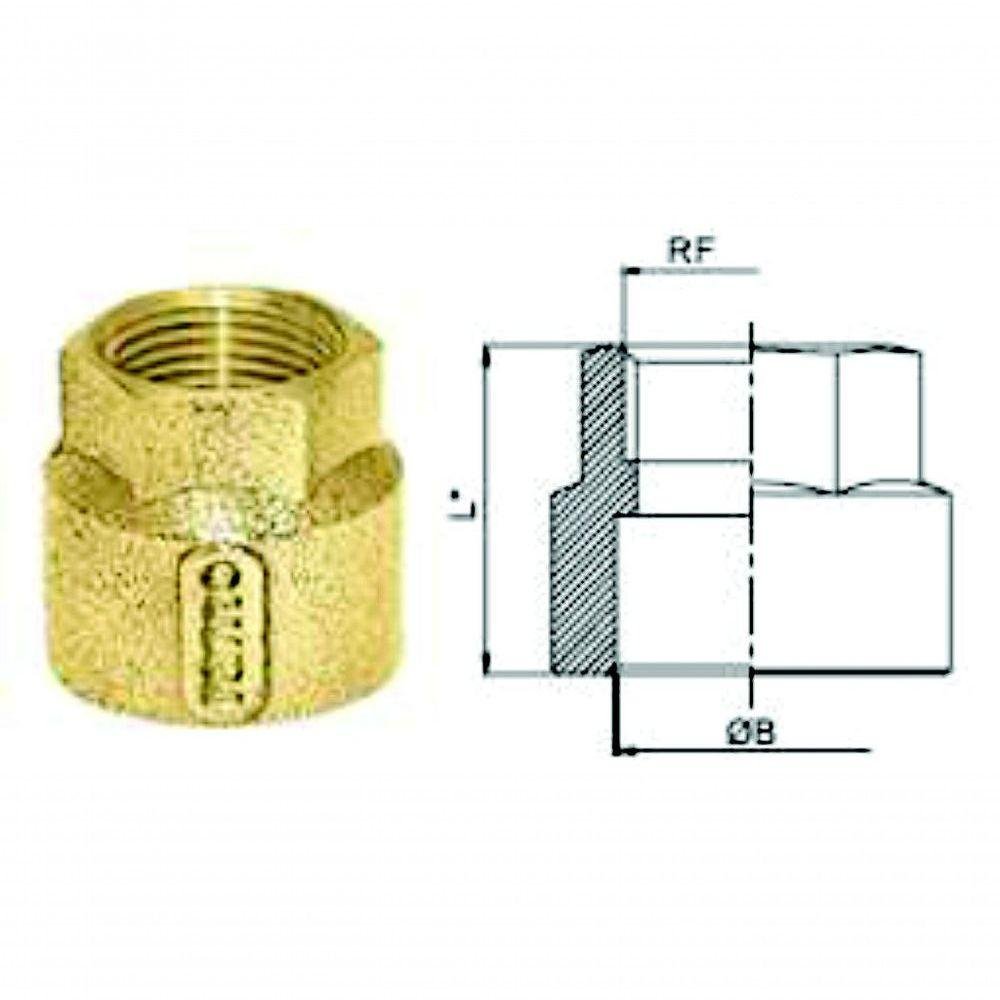 Conector Latão Redução Bronze Ramo B 28 Rf 1-2"