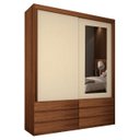 Ver imagem 2 de Guarda-Roupa Solteiro com Espelho 100% MDF 2 Portas e 6 Gavetas Eco 08 Bom Pastor