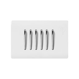 3 Interruptores Simples e 3 Interruptores Paralelos Cromados com Placa 4x2 Branca da Linha Novara -  - 2
