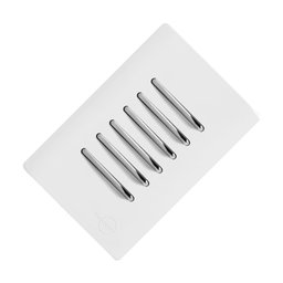 3 Interruptores Simples e 3 Interruptores Paralelos Cromados com Placa 4x2 Branca da Linha Novara -  - 3