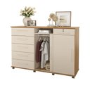 Ver imagem 3 de Cômoda Max 2020 C/ 2 Portas e 6 Gavetas Freijo/off White - Lukaliam