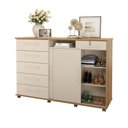 Ver imagem 2 de Cômoda Max 2020 C/ 2 Portas e 6 Gavetas Freijo/off White - Lukaliam